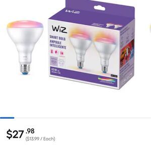 New in Box 10 Wiz Smart Light Bulbs 65w Eq LED 7.2w 650 Lumens BR30Wi-Fi16 Color